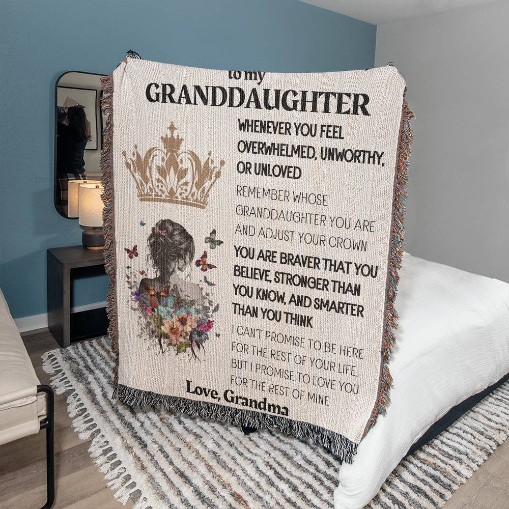 To My Beautiful Granddaughter Blanket from Grandma, Granddaughter Gift Inspirational Blanket