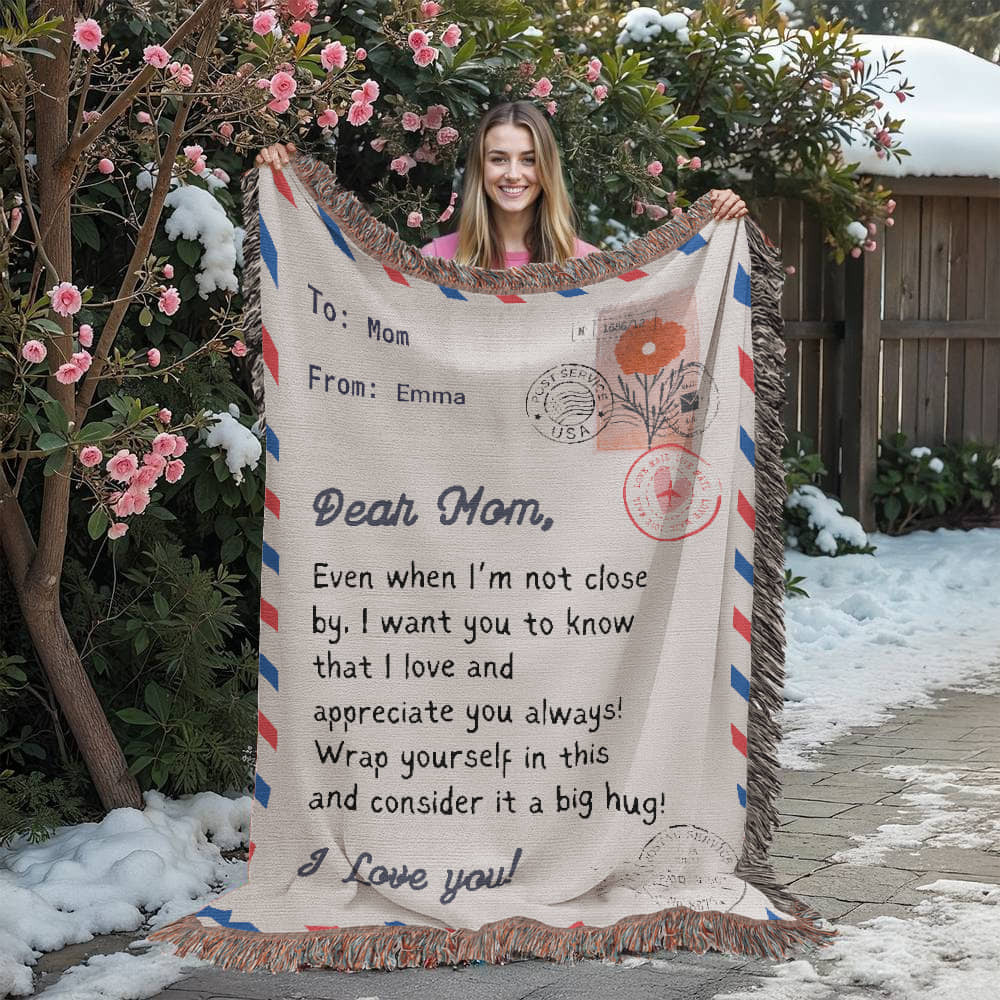 Personalized To My Mom Heirloom Woven Blanket Gift For Mother's Day | Free Shipping