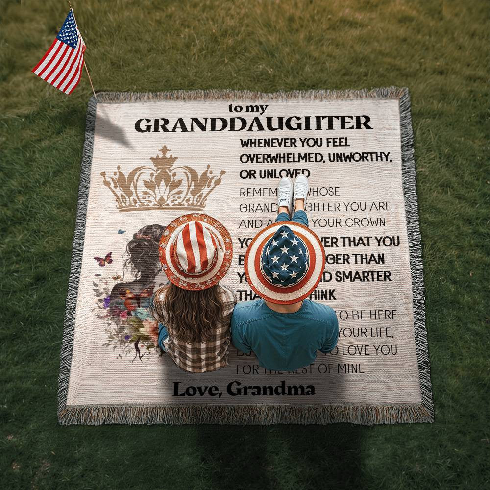 To My Beautiful Granddaughter Blanket from Grandma, Granddaughter Gift Inspirational Blanket