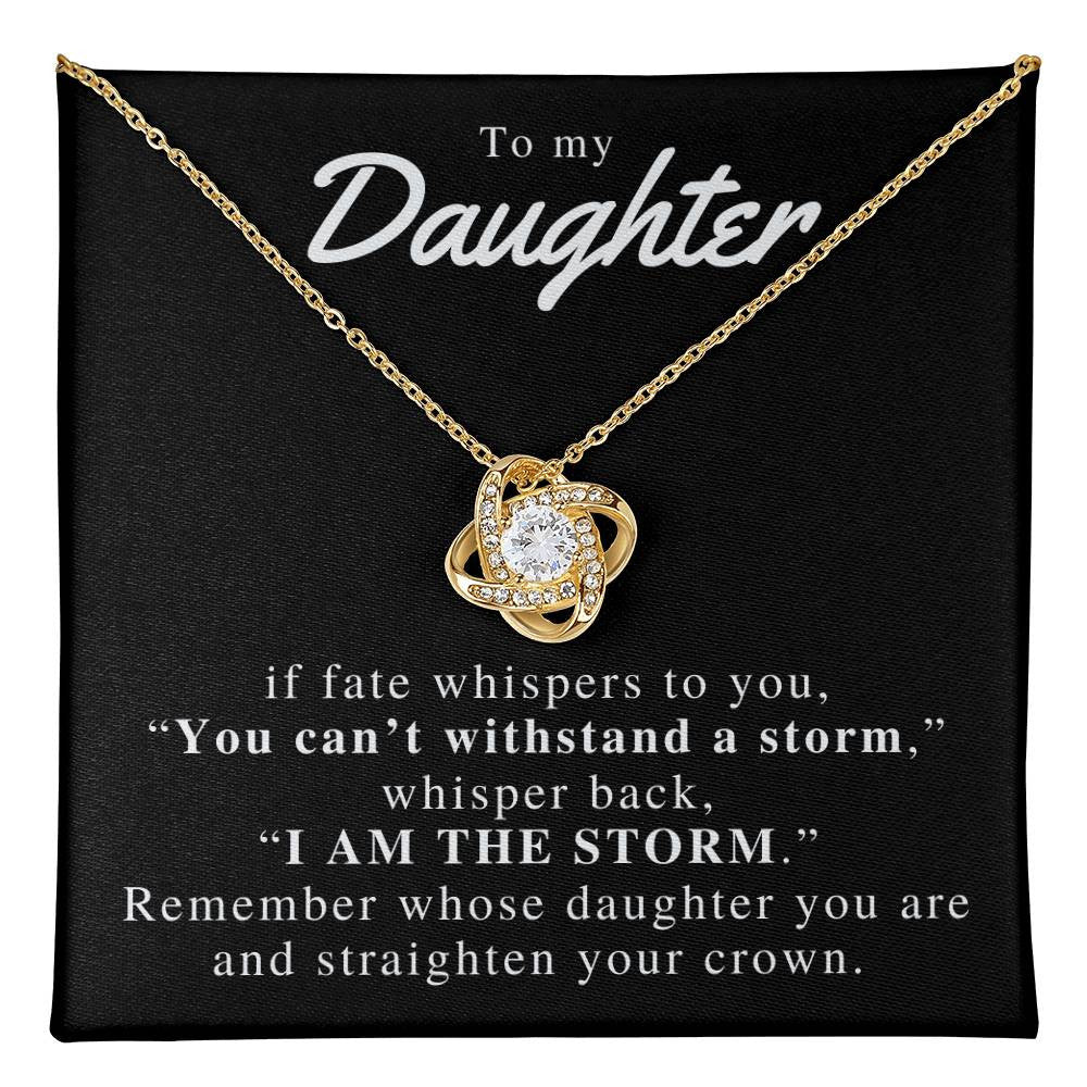 To my Daughter | Love Knot Necklace (Yellow & White Gold Variants)