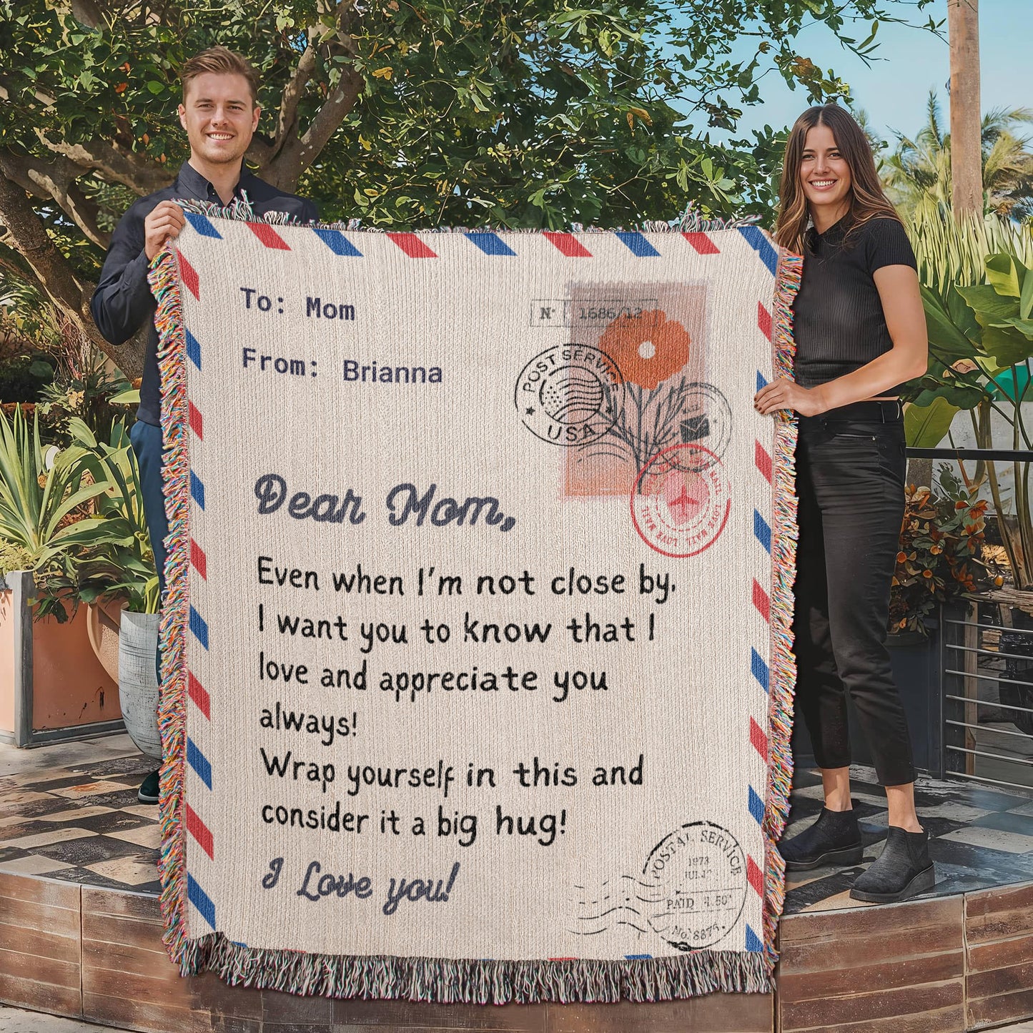 Personalized To My Mom Heirloom Woven Blanket Gift For Mother's Day | Free Shipping