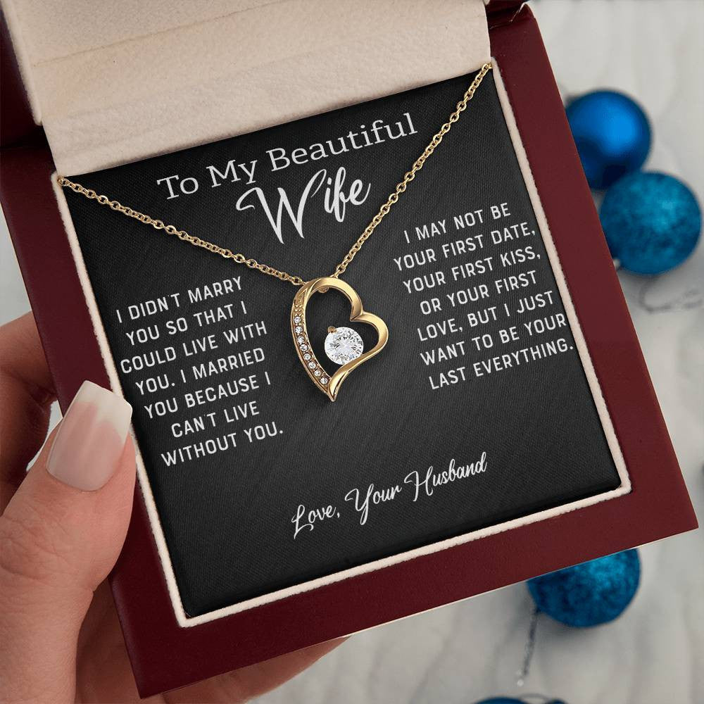 To My Beautiful Wife | Gold Forever Love Necklace + Luxury Box