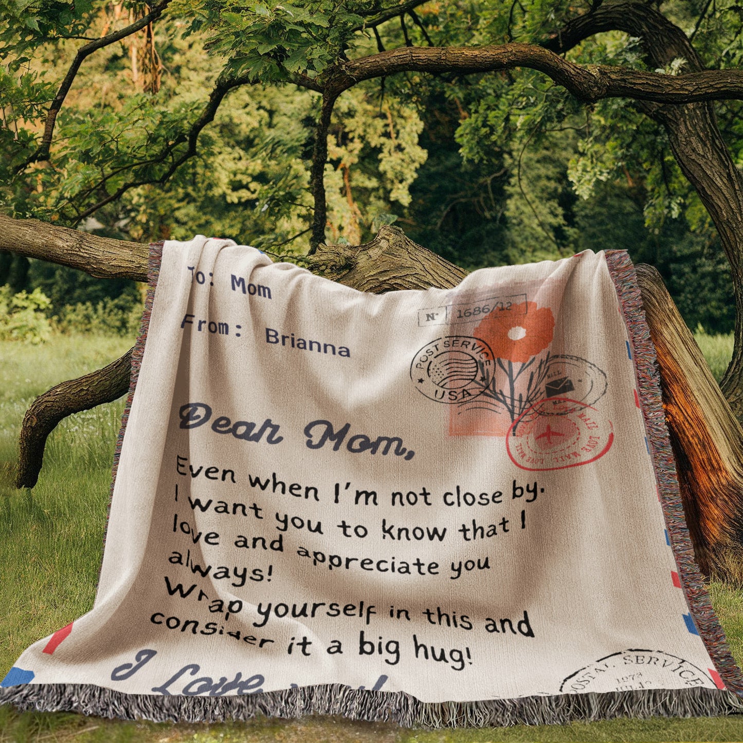 Personalized To My Mom Heirloom Woven Blanket Gift For Mother's Day | Free Shipping