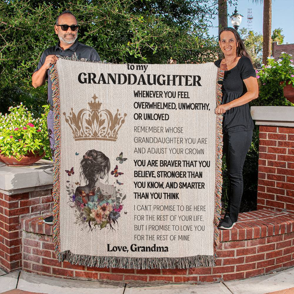 To My Beautiful Granddaughter Blanket from Grandma, Granddaughter Gift Inspirational Blanket