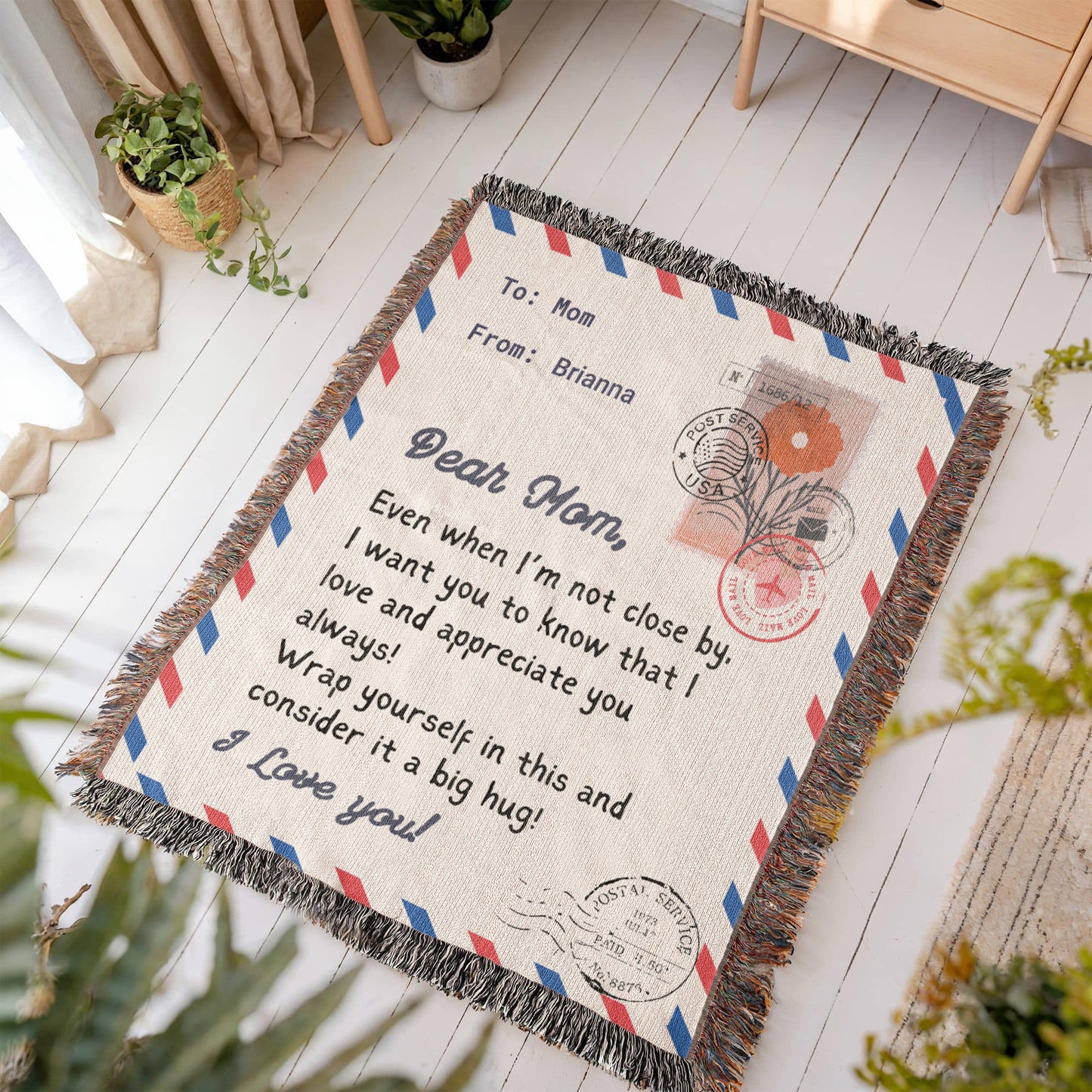 Personalized To My Mom Heirloom Woven Blanket Gift For Mother's Day | Free Shipping
