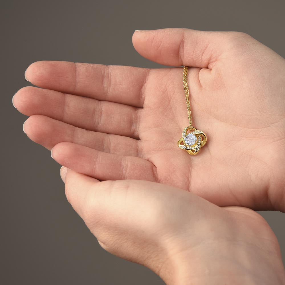 To my Daughter | Love Knot Necklace (Yellow & White Gold Variants)