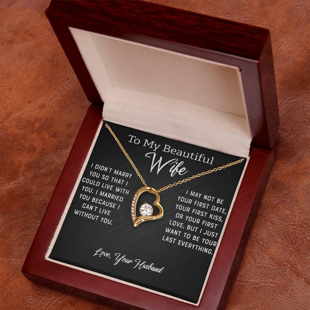To My Beautiful Wife | Gold Forever Love Necklace + Luxury Box
