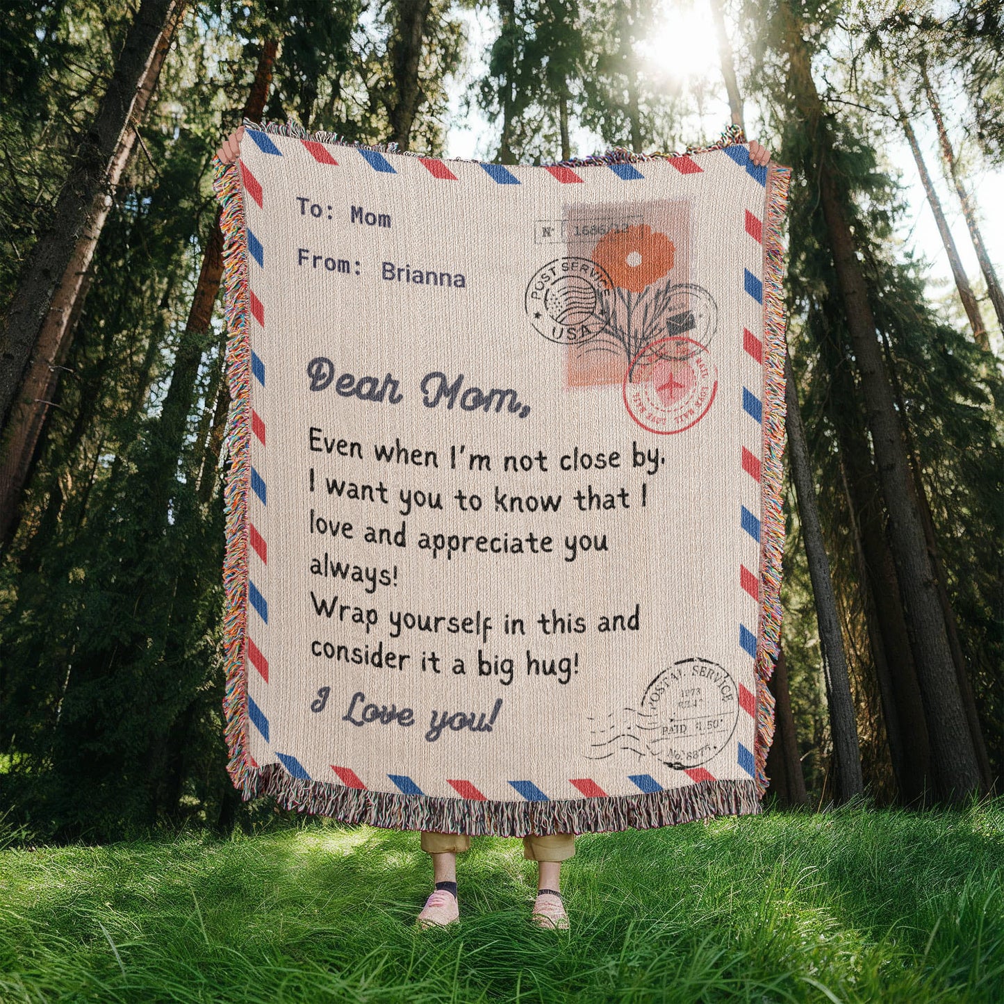 Personalized To My Mom Heirloom Woven Blanket Gift For Mother's Day | Free Shipping