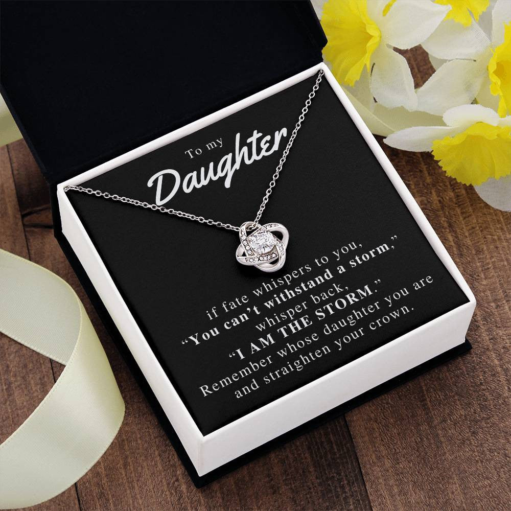 To my Daughter | Love Knot Necklace (Yellow & White Gold Variants)