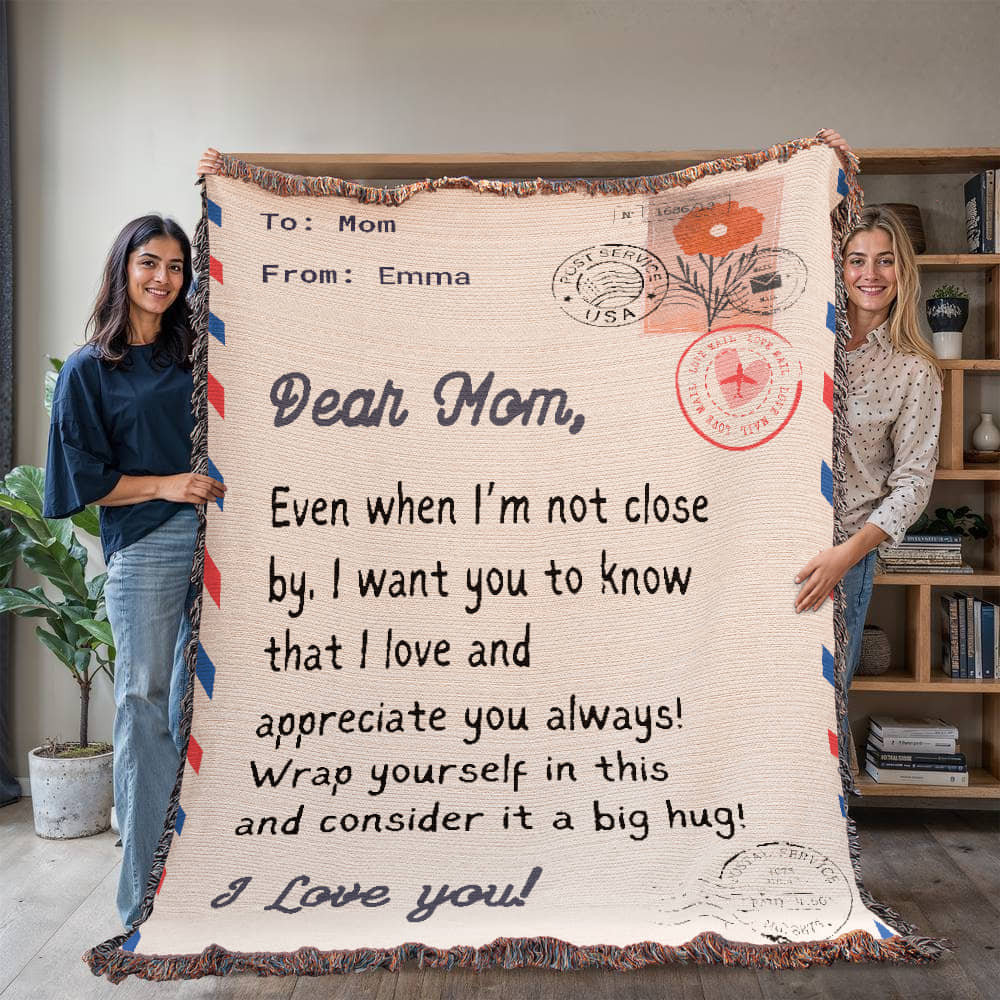 Personalized To My Mom Heirloom Woven Blanket Gift For Mother's Day | Free Shipping