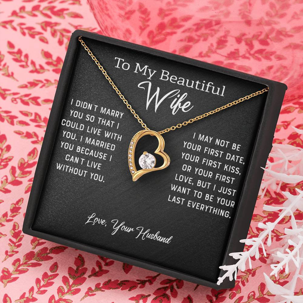 To My Beautiful Wife | Gold Forever Love Necklace + Luxury Box