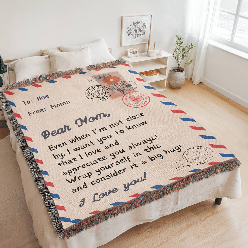 Personalized To My Mom Heirloom Woven Blanket Gift For Mother's Day | Free Shipping