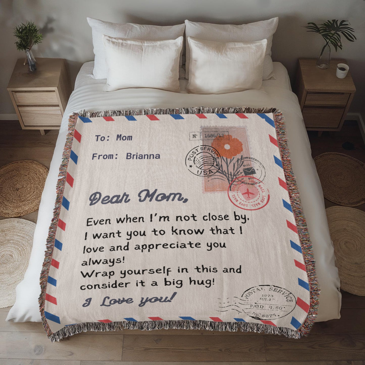 Personalized To My Mom Heirloom Woven Blanket Gift For Mother's Day | Free Shipping