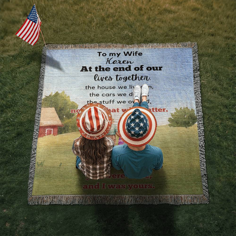 Personalized Couples Gift To My Husband To My Wife Heirloom Woven Blanket Gift for Anniversary, Birthday, Holiday