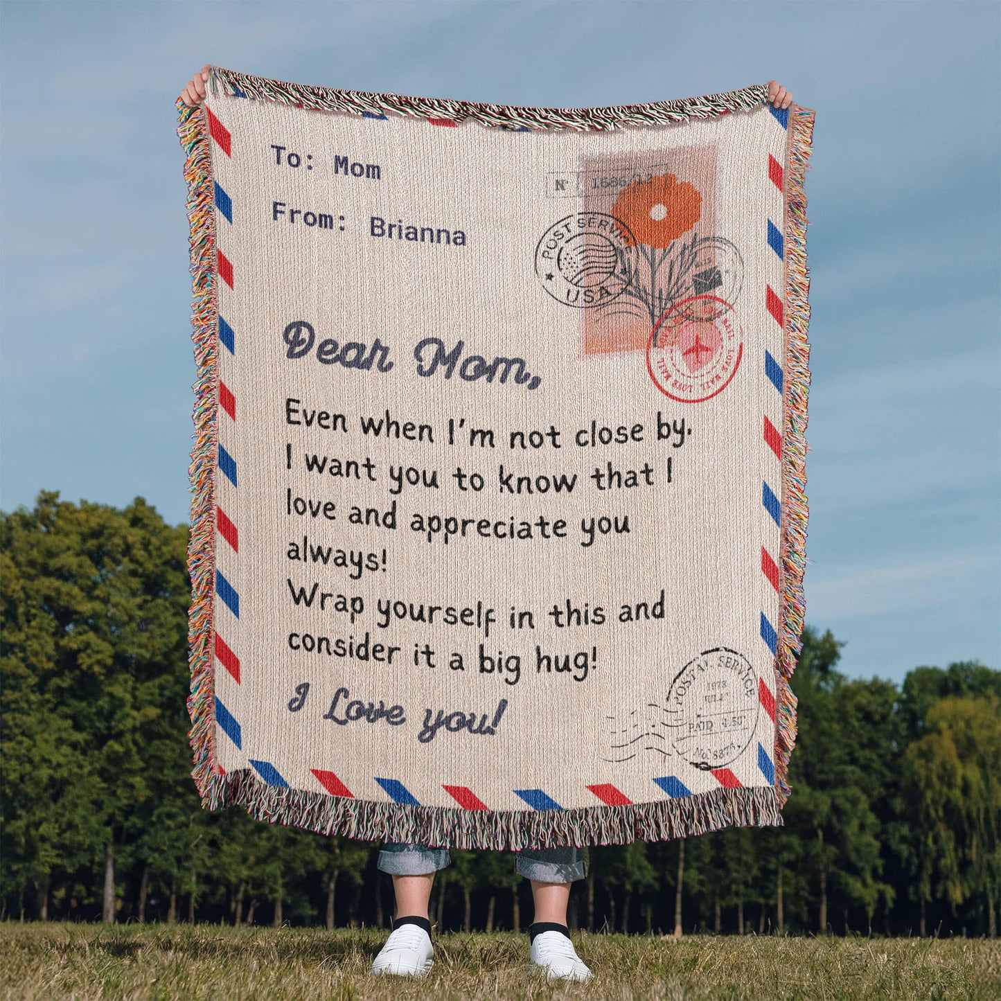 Personalized To My Mom Heirloom Woven Blanket Gift For Mother's Day | Free Shipping