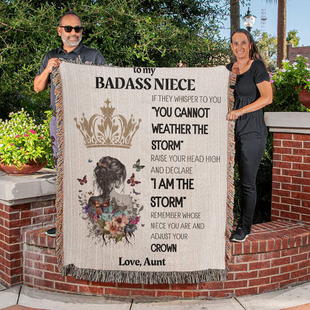 to My Badass Niece Gift Name Heirloom Woven Blanket Gift for Her Gift High quality