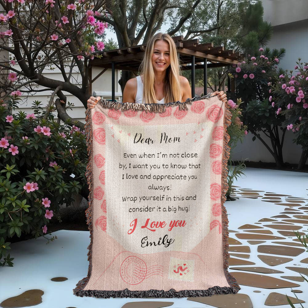 Personalized To My Mom Heirloom Woven Blanket Gift For Mother's Day | Free Shipping Special
