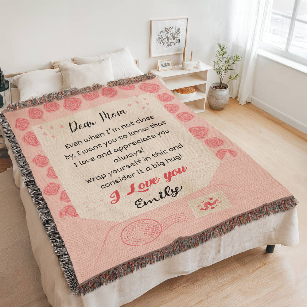 Personalized To My Mom Heirloom Woven Blanket Gift For Mother's Day | Free Shipping Special
