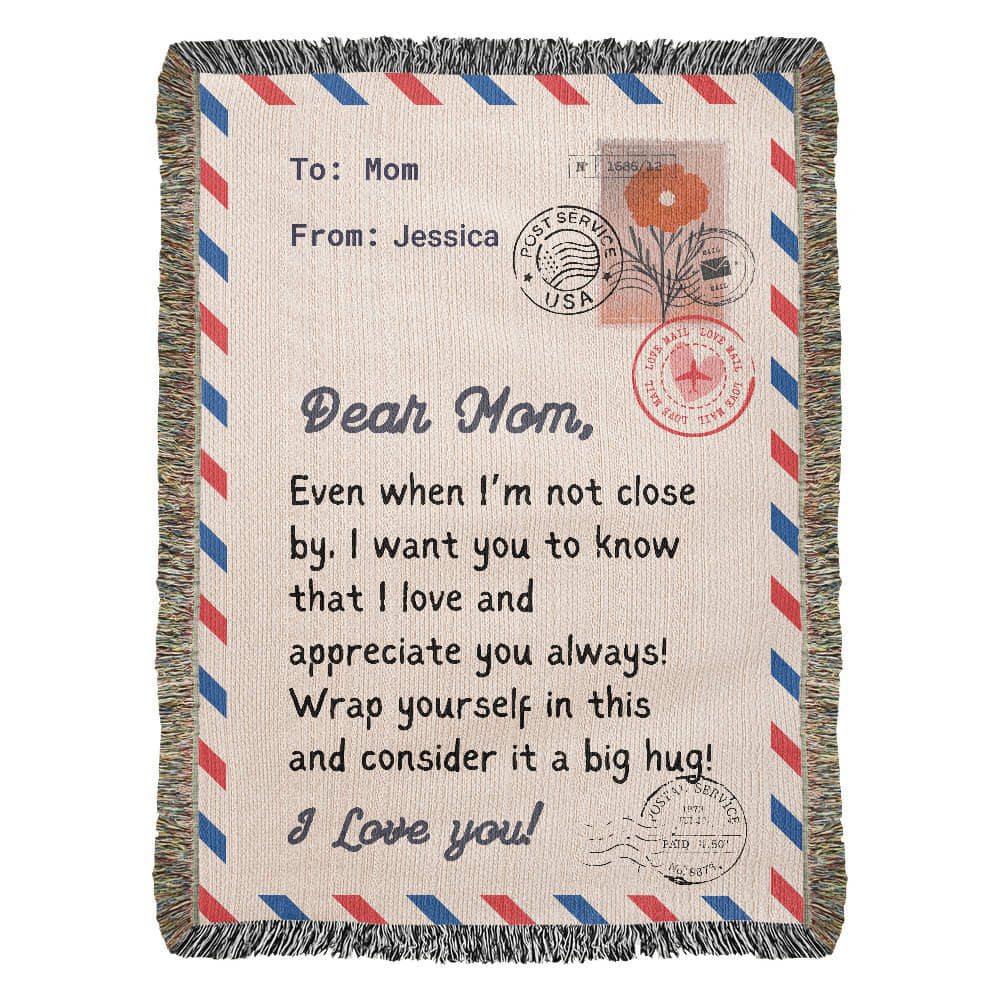 Personalized To My Mom Heirloom Woven Blanket Gift For Mother's Day | Free Shipping