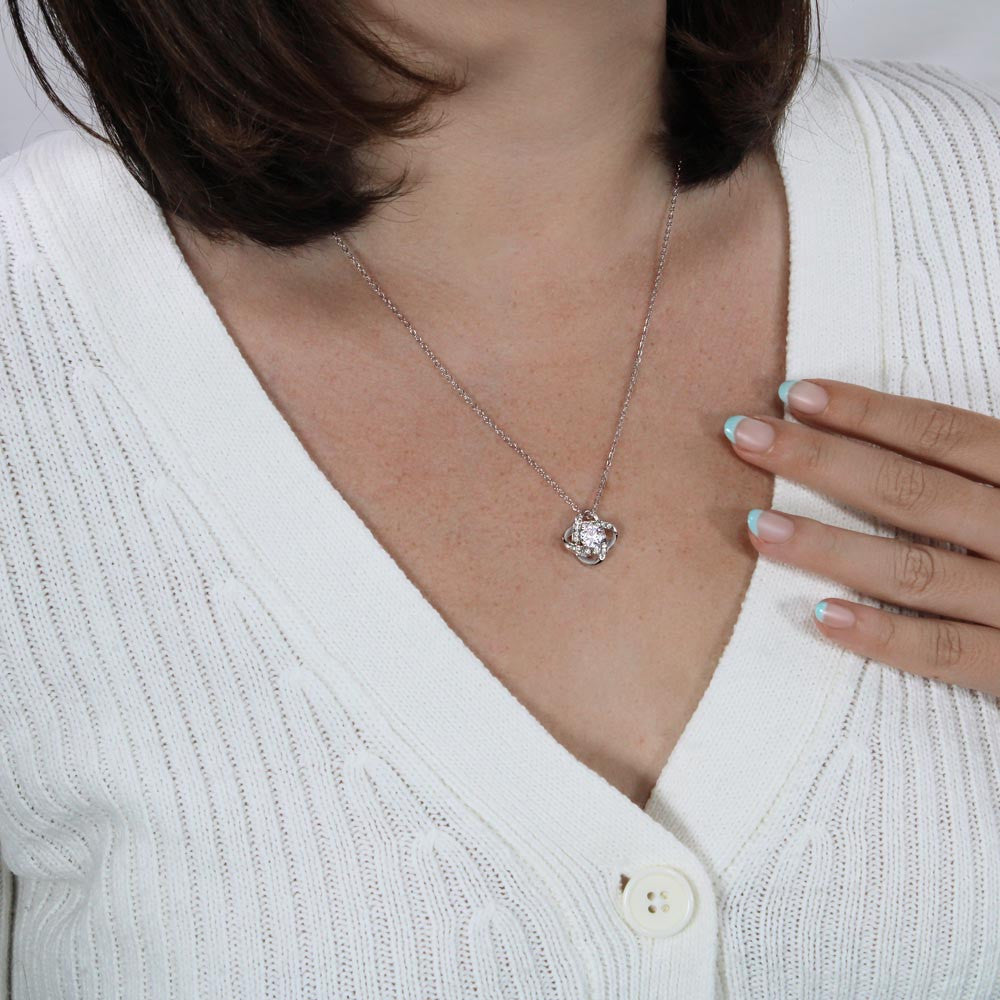 To my Daughter | Love Knot Necklace (Yellow & White Gold Variants)