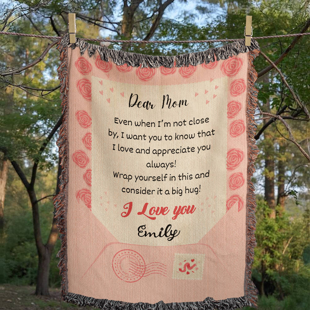 Personalized To My Mom Heirloom Woven Blanket Gift For Mother's Day | Free Shipping Special