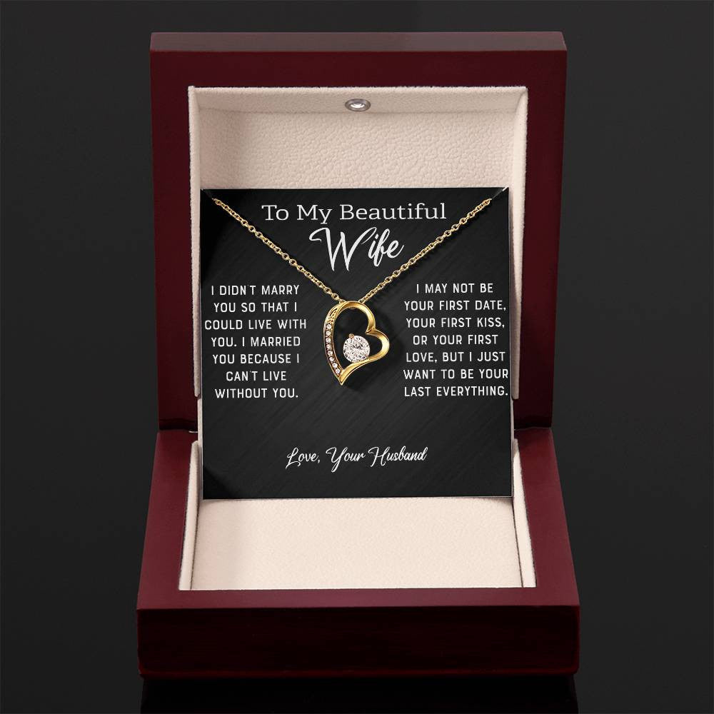To My Beautiful Wife | Gold Forever Love Necklace + Luxury Box