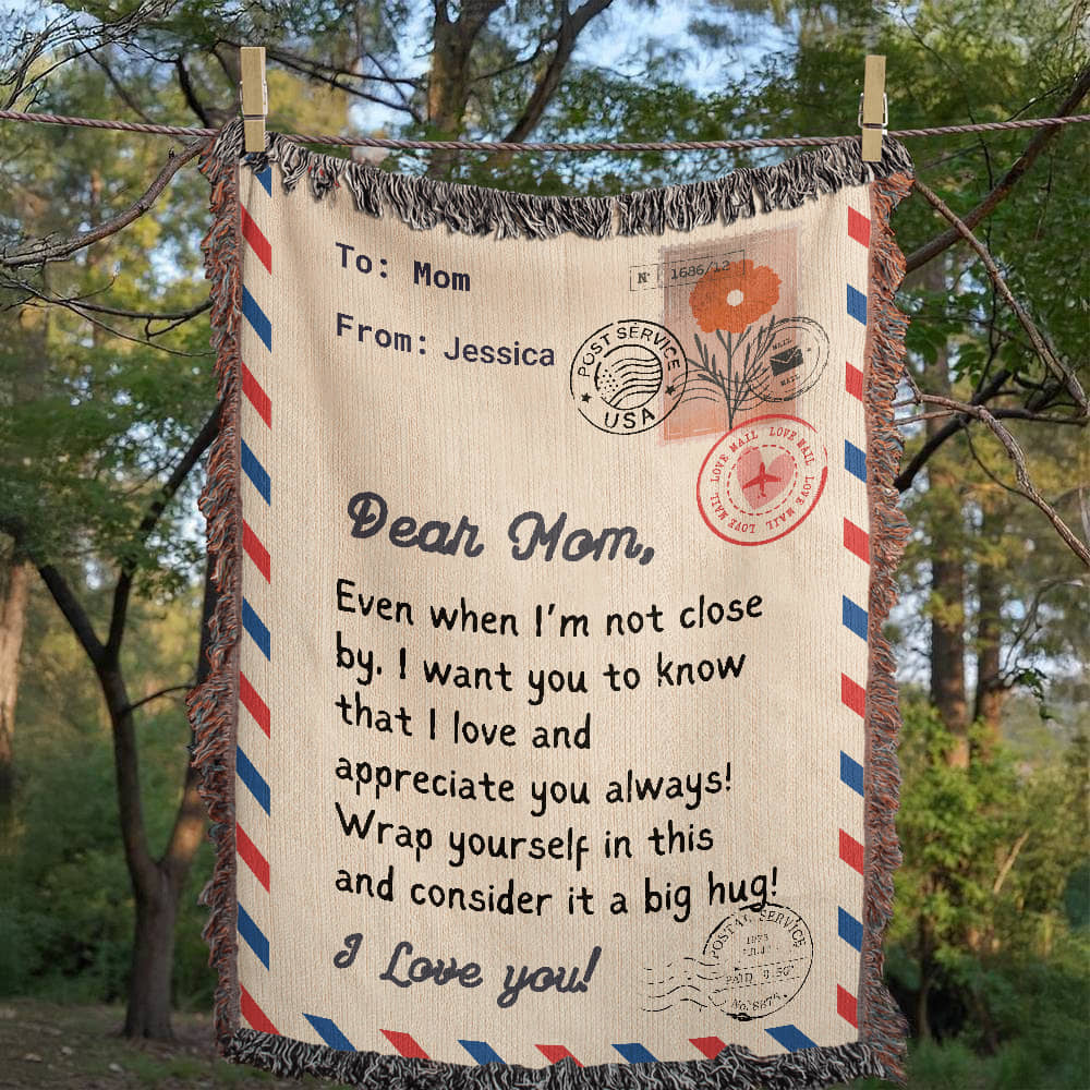 Personalized To My Mom Heirloom Woven Blanket Gift For Mother's Day | Free Shipping