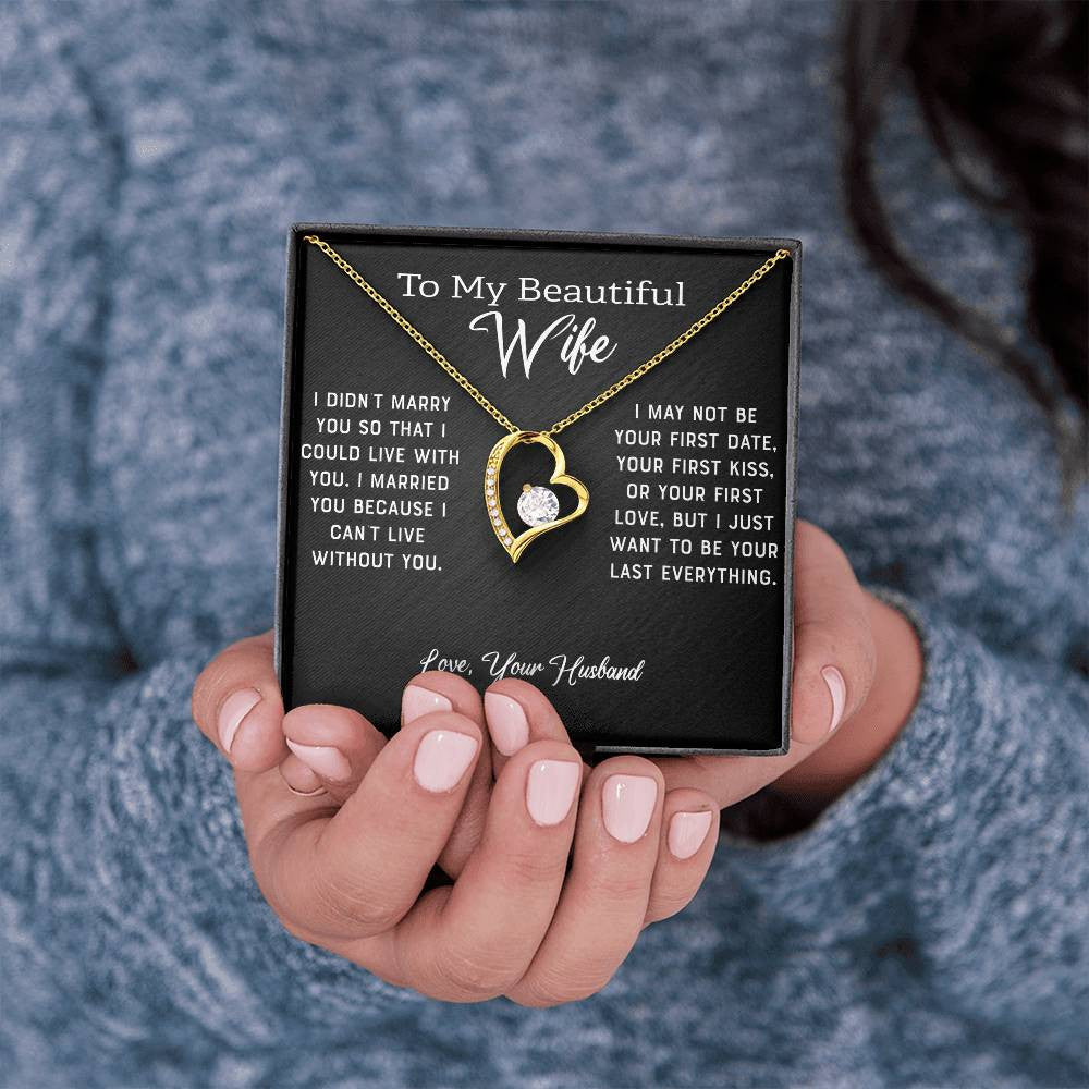 To My Beautiful Wife | Gold Forever Love Necklace + Luxury Box