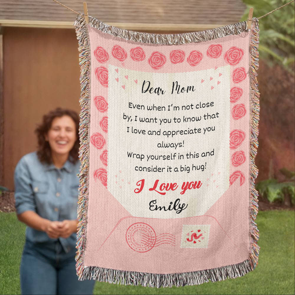 Personalized To My Mom Heirloom Woven Blanket Gift For Mother's Day | Free Shipping Special