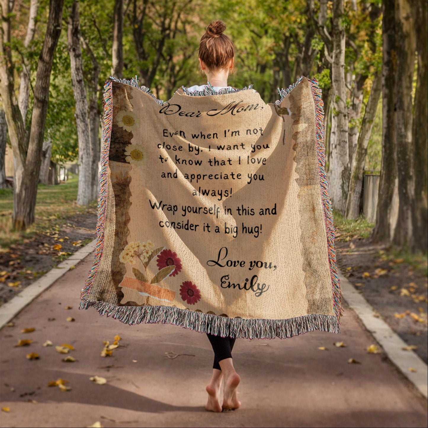 Personalized To My Mom Heirloom Woven Blanket Gift For Mother's Day, Birthday, Mommy Gift from Daughter and Son, Custom Mom Letter Blanket