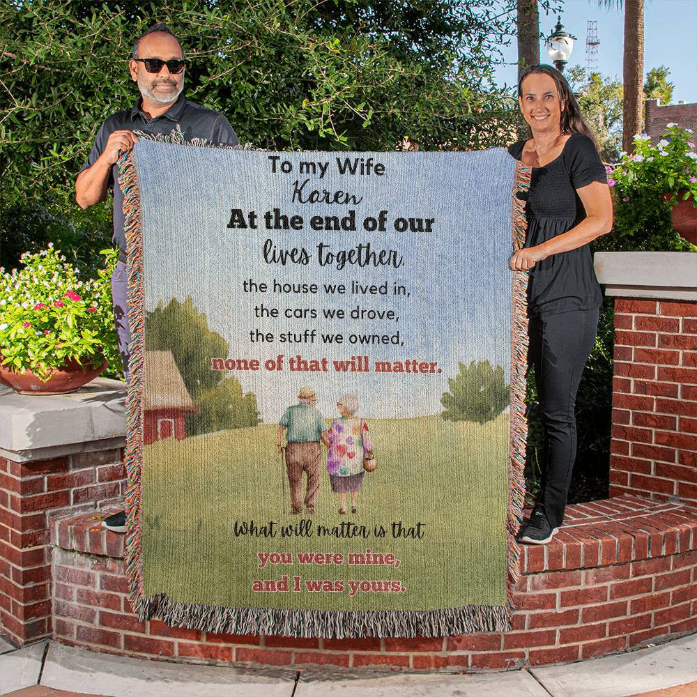Personalized Couples Gift To My Husband To My Wife Heirloom Woven Blanket Gift for Anniversary, Birthday, Holiday