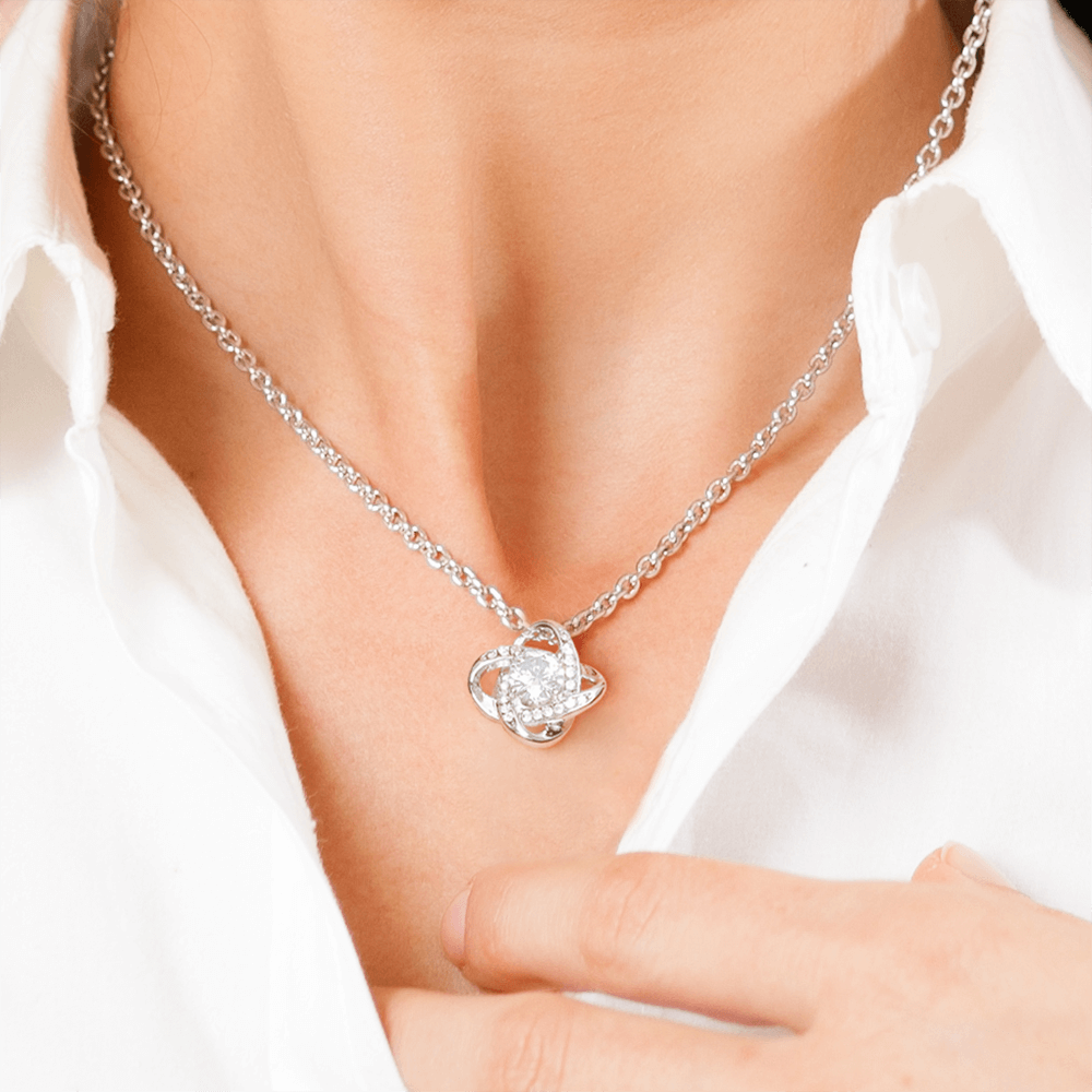 To my Daughter | Love Knot Necklace (Yellow & White Gold Variants)