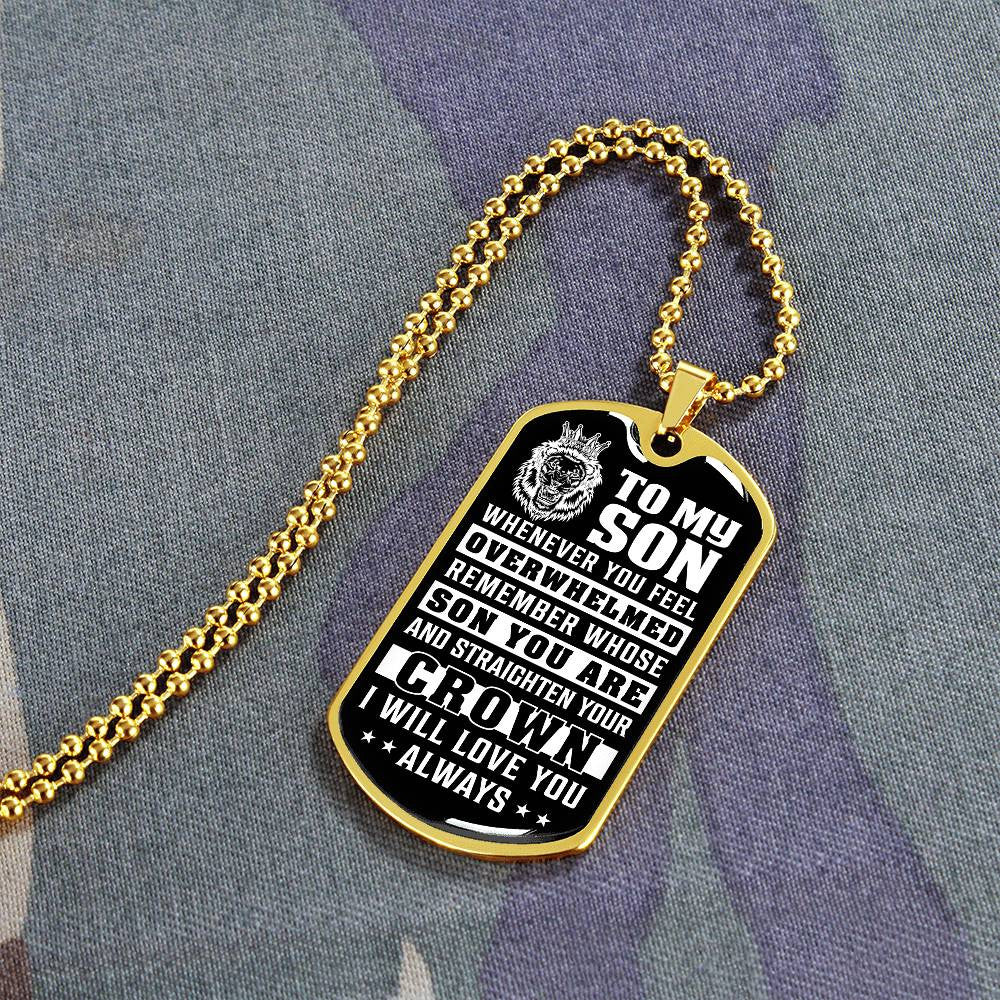 To My Son Dog Tag Necklace, Mom or Dad To Son Necklace, Necklace for Son, Son Birthday Gift, Graduation Son Gift Ideas, Son Xmas Gift