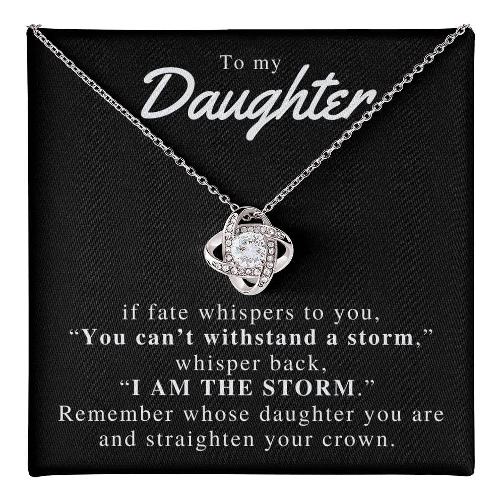 To my Daughter | Love Knot Necklace (Yellow & White Gold Variants)