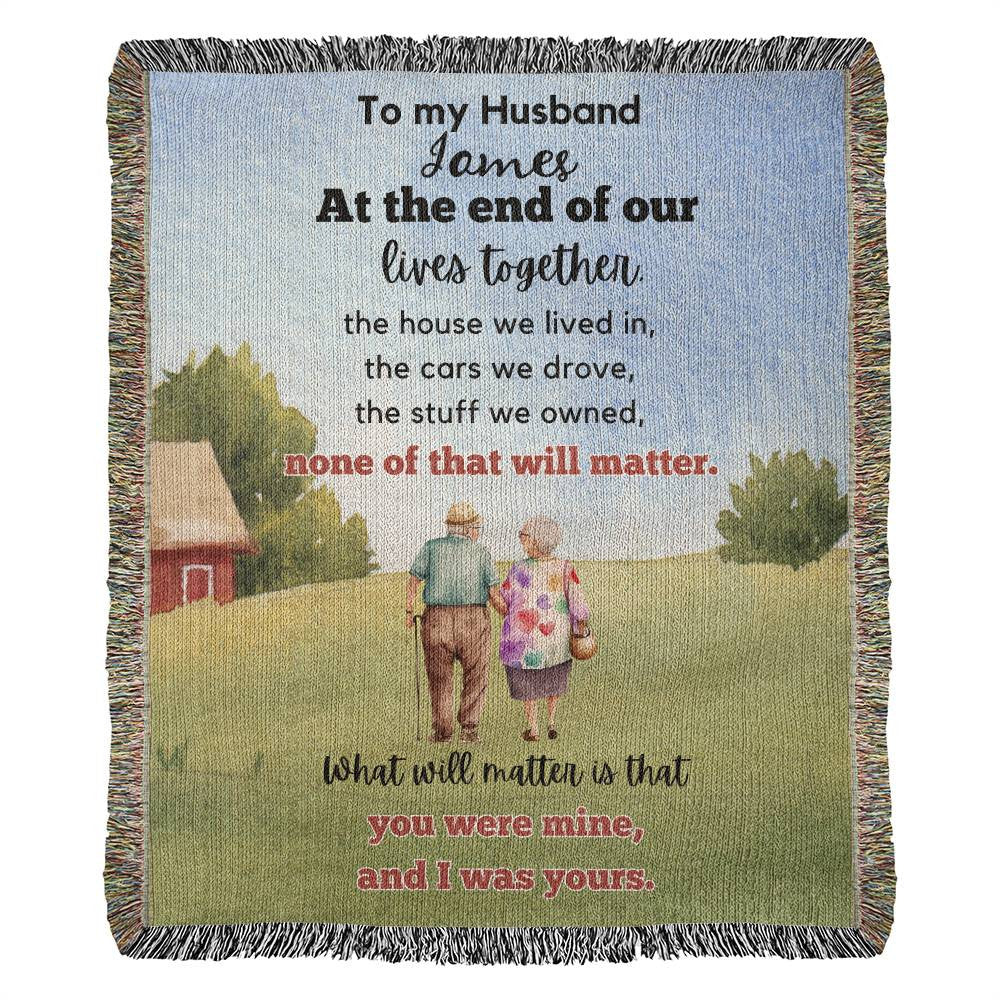 Personalized Couples Gift To My Husband To My Wife Heirloom Woven Blanket Gift for Anniversary, Birthday, Holiday