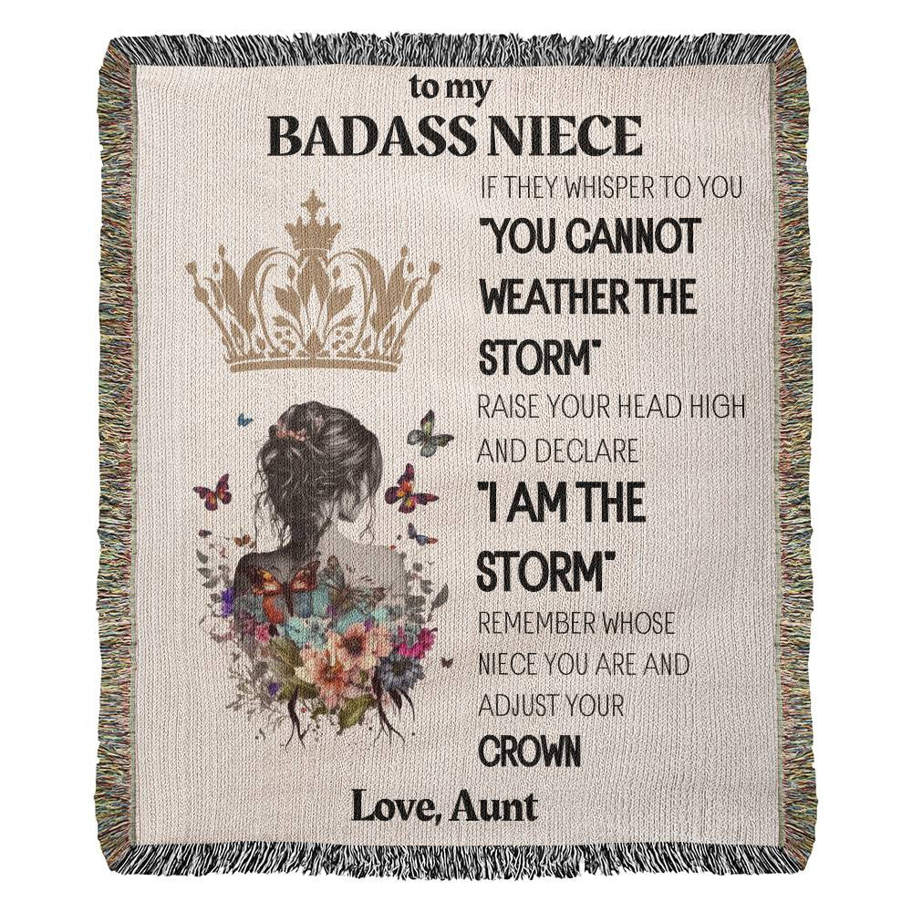 to My Badass Niece Gift Name Heirloom Woven Blanket Gift for Her Gift High quality