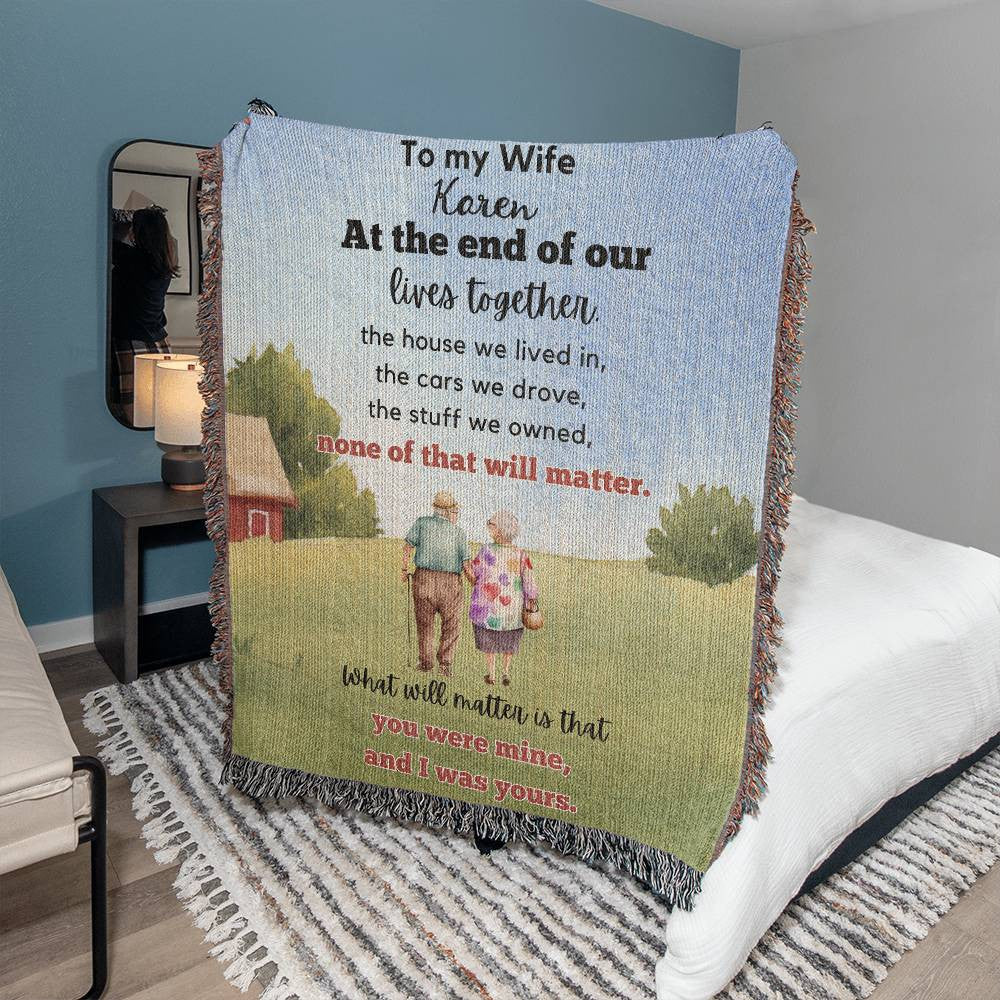 Personalized Couples Gift To My Husband To My Wife Heirloom Woven Blanket Gift for Anniversary, Birthday, Holiday