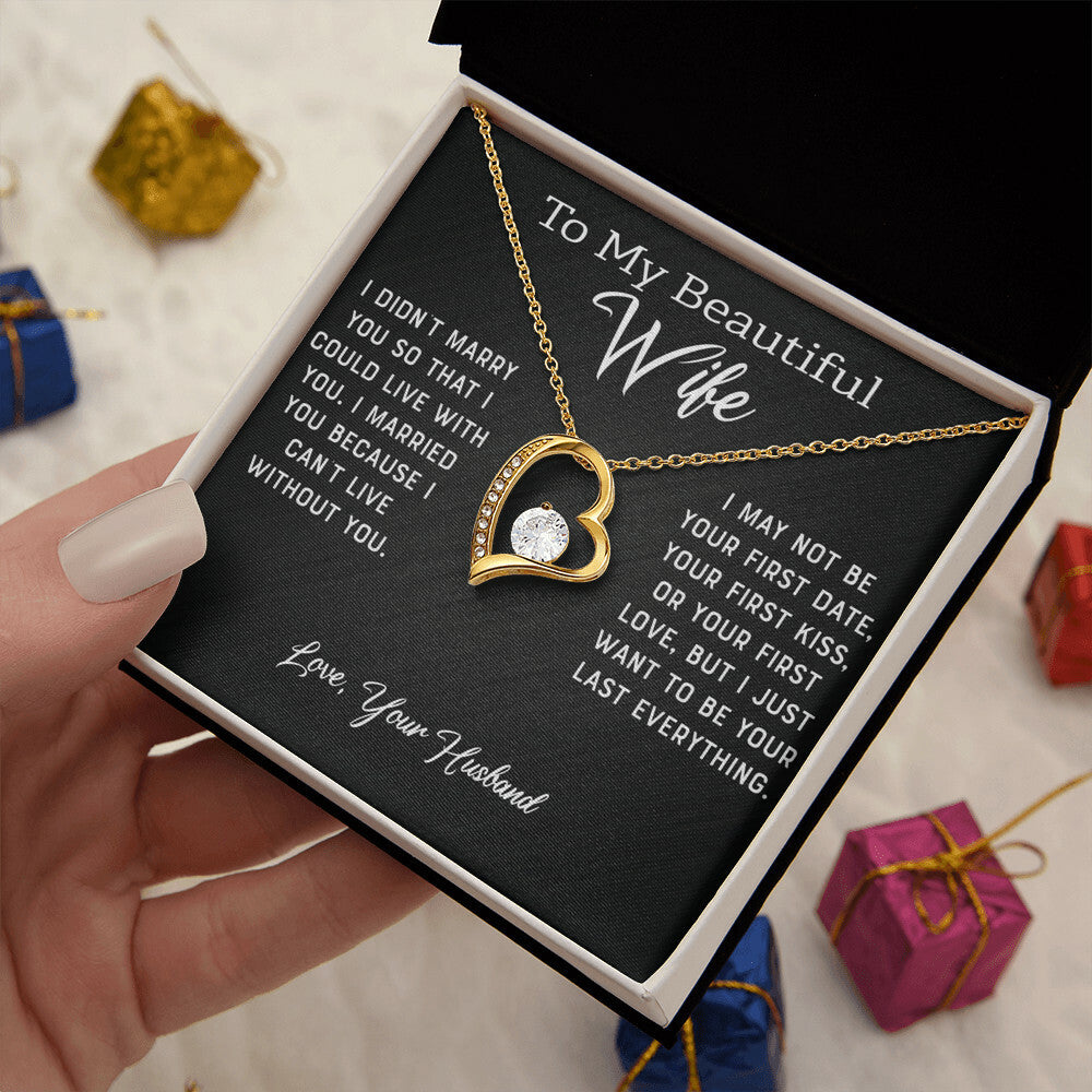 To My Beautiful Wife | Gold Forever Love Necklace + Luxury Box
