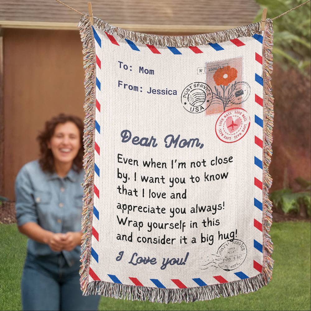 Personalized To My Mom Heirloom Woven Blanket Gift For Mother's Day | Free Shipping