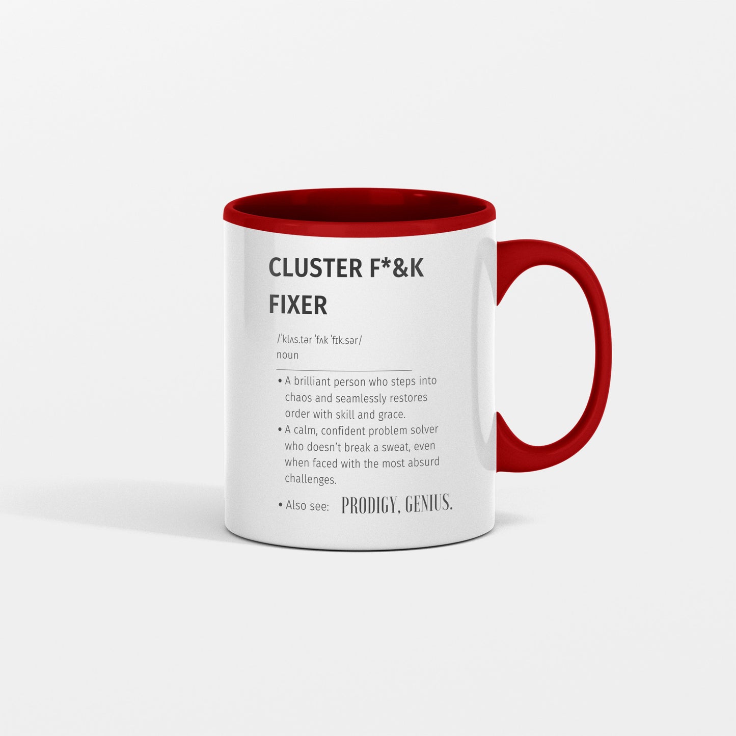 Cluster F&%k Fixer Mug | Funny Gift for Coworker, Boss, Friend, Problem Solver