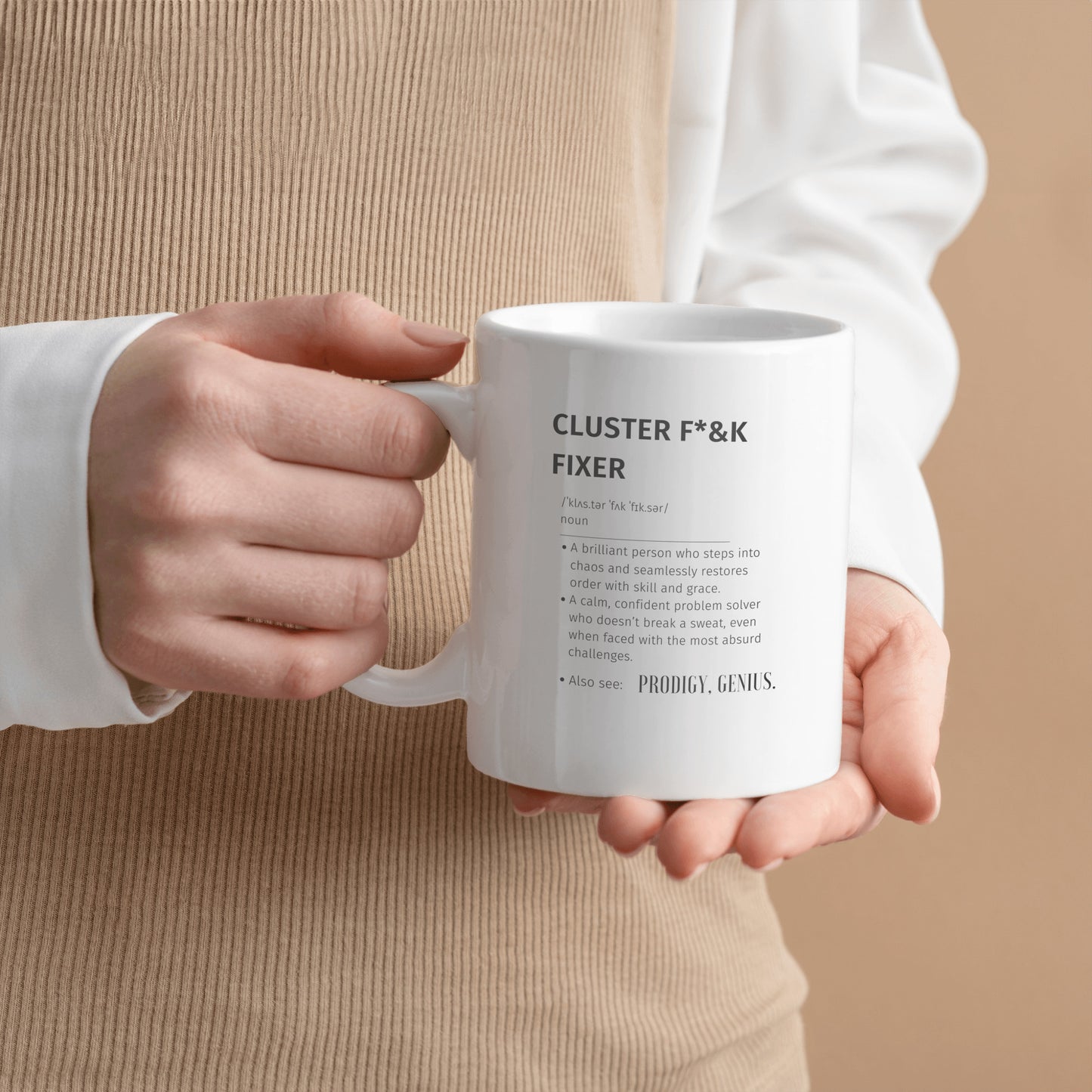 Cluster F&%k Fixer Mug | Funny Gift for Coworker, Boss, Friend, Problem Solver