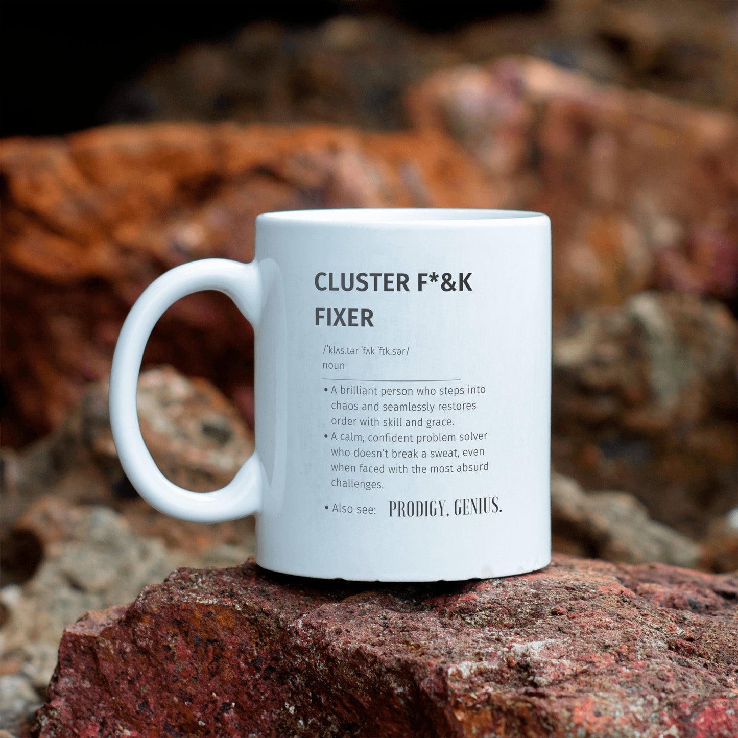 Cluster F&%k Fixer Mug | Funny Gift for Coworker, Boss, Friend, Problem Solver