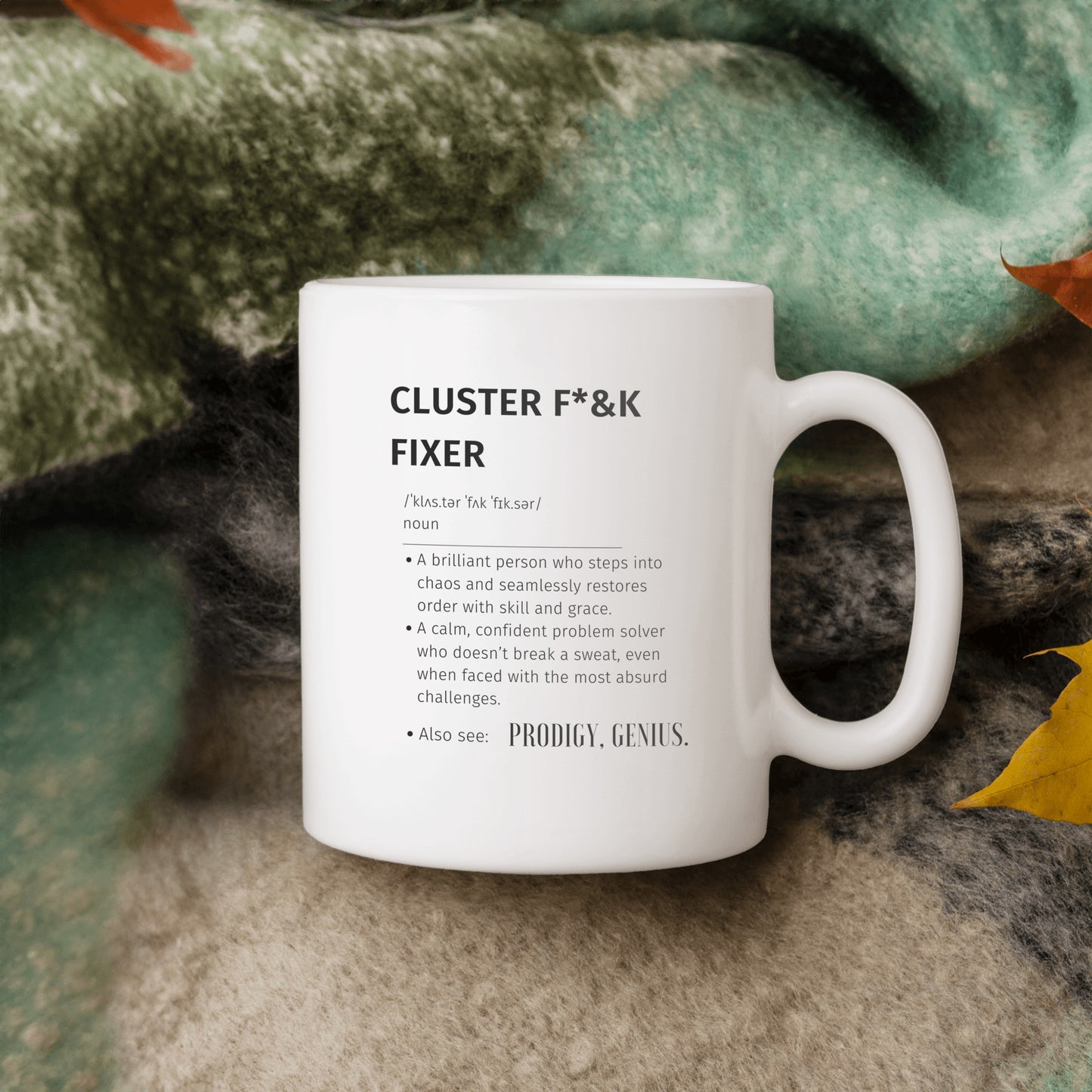 Cluster F&%k Fixer Mug | Funny Gift for Coworker, Boss, Friend, Problem Solver