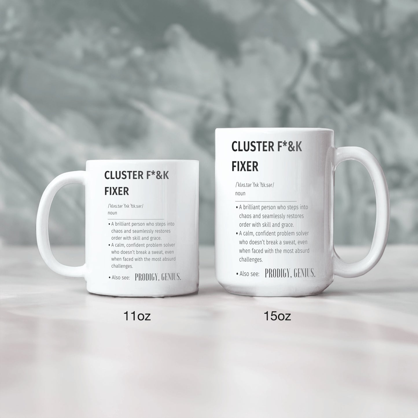 Cluster F&%k Fixer Mug | Funny Gift for Coworker, Boss, Friend, Problem Solver