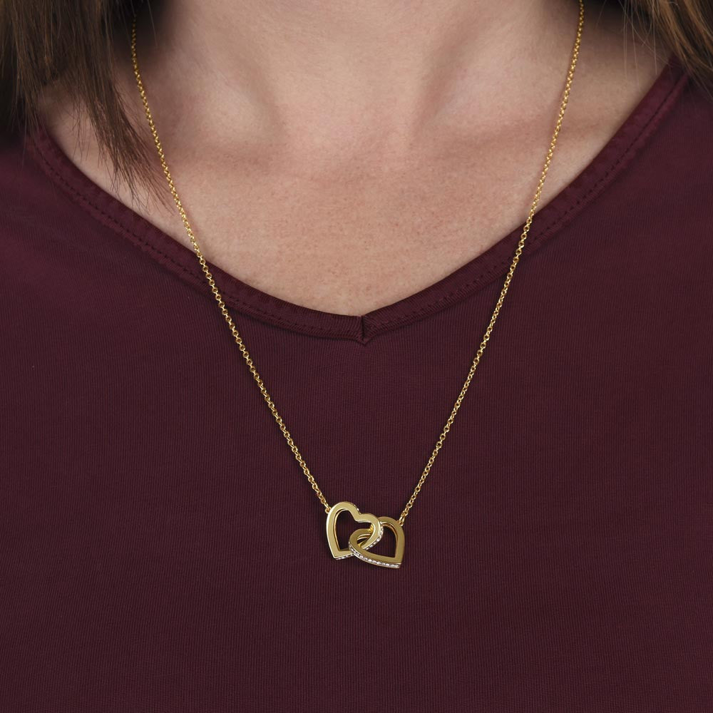 Perfect Gift for Daughter from Mom | Interlocking Hearts Necklace (Yellow & White Gold Variants)