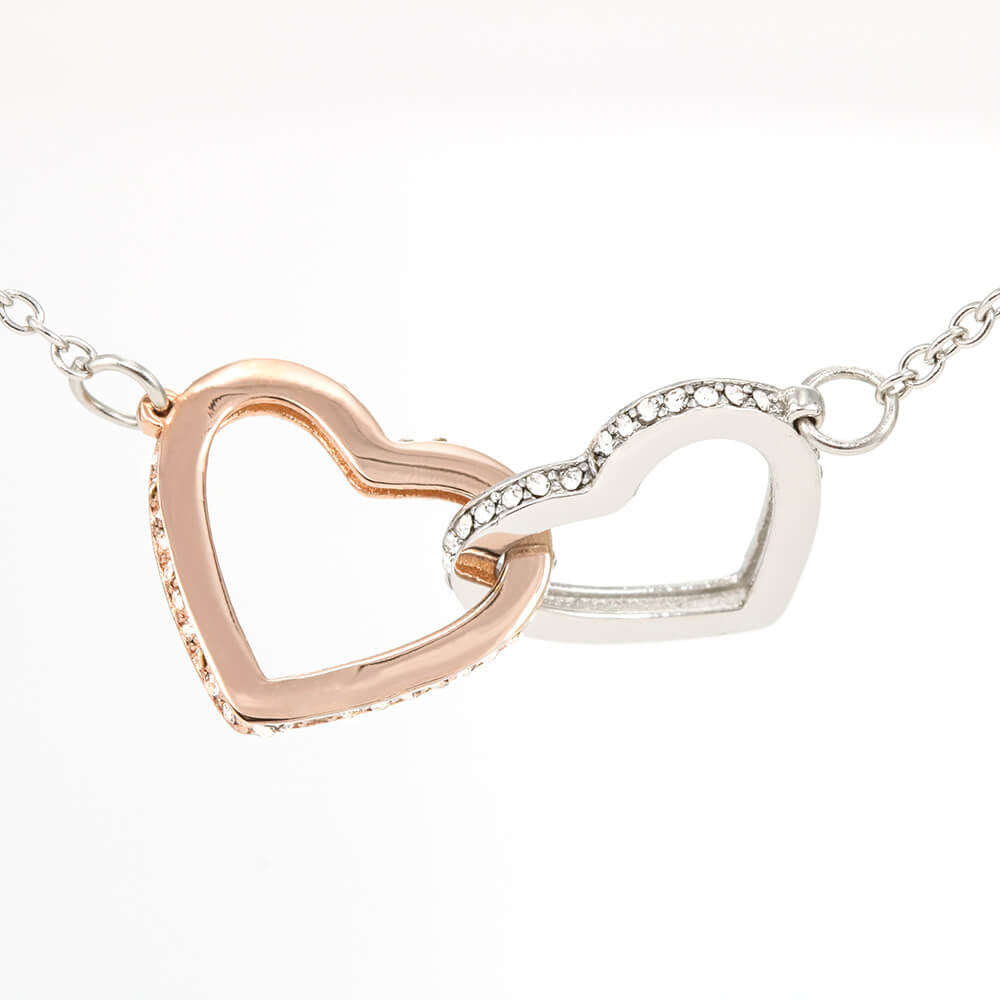 To My Beautiful Daughter Interlocking Hearts Necklace (Yellow & White Gold Variants)