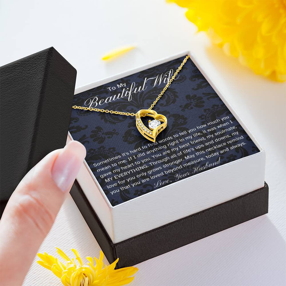 Luxury Husband to Wife Gift | Forever Love Necklace with Sentimental Message Card