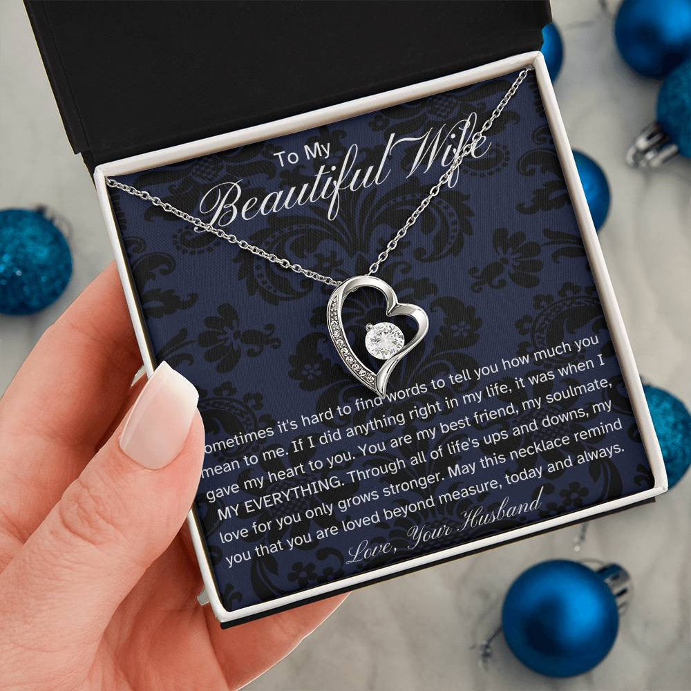 Luxury Husband to Wife Gift | Forever Love Necklace with Sentimental Message Card