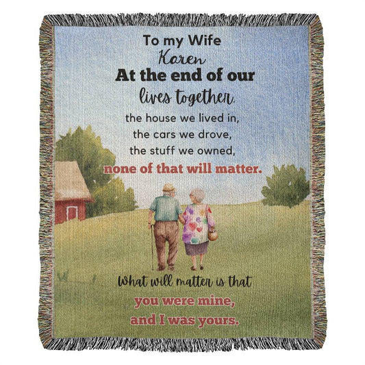 Personalized Couples Gift To My Husband To My Wife Heirloom Woven Blanket Gift for Anniversary, Birthday, Holiday