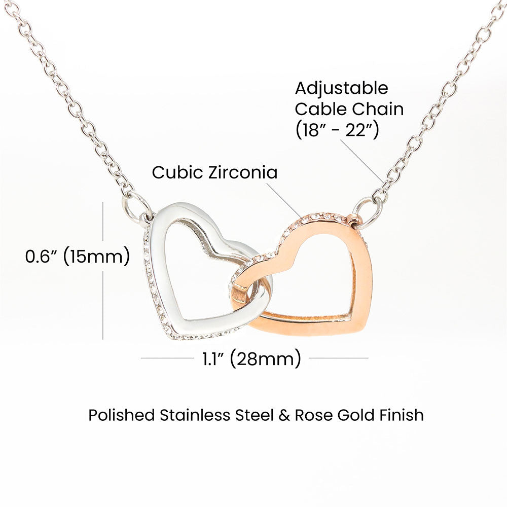 Granddaughter Gift Necklace | Interlocking Hearts Necklace (Yellow & White Gold Variants)